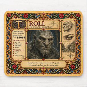 Troll, Mediaeval Bestiary Art Mouse Pad