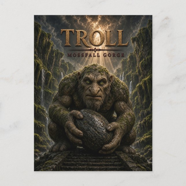 Troll Mossfall Gorge Dark Cinema Postcard (Front)