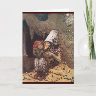 Troll Mother and Child by John Bauer Holiday Card