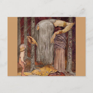 Troll Offering a Little Branch Postcard