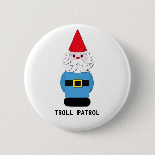 Troll Patrol Scandinavian Gnome 6 Cm Round Badge
