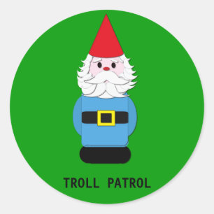 Troll Patrol Scandinavian Gnome Classic Round Sticker