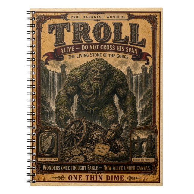 Troll, Vintage Circus Monster Notebook (Front)