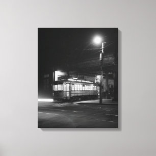 Trolley at Night, 1943 Canvas Print