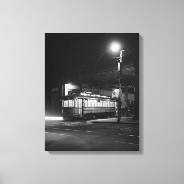 Trolley at Night, 1943 Canvas Print (Front)