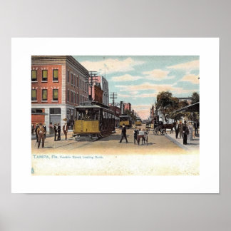 Trolley on Franklin St., Tampa, Florida Vintage Poster