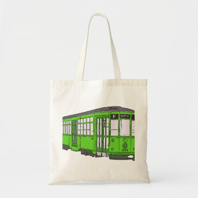 Trolley Trolleybus Streetcar Tram Trolleycar Cars Tote Bag (Front)