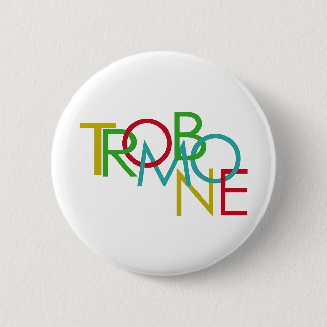 Trombone 6 Cm Round Badge (Front)