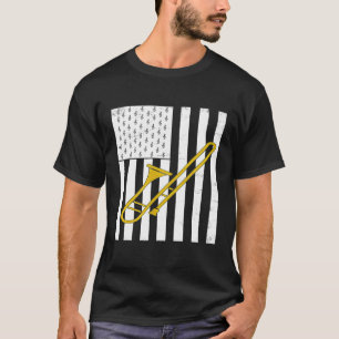 Trombone American Flag Trombone Trumpet Player 1 T-Shirt