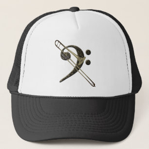 Trombone Bass Clef Music Instrument Baseball Trucker Hat