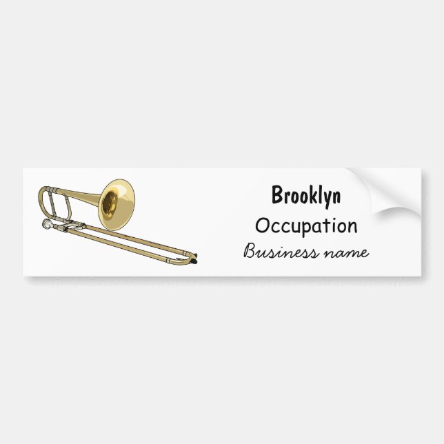 Trombone cartoon illustration bumper sticker (Front)