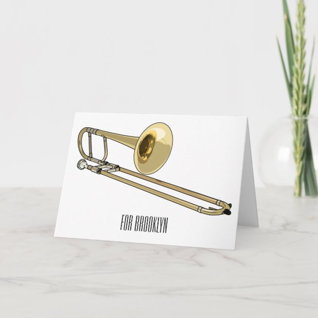 Trombone cartoon illustration card (Front)