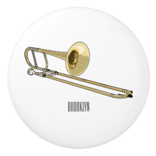 Trombone cartoon illustration ceramic knob
