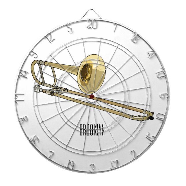 Trombone cartoon illustration dartboard (Front)