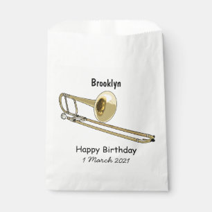 Trombone cartoon illustration favour bags