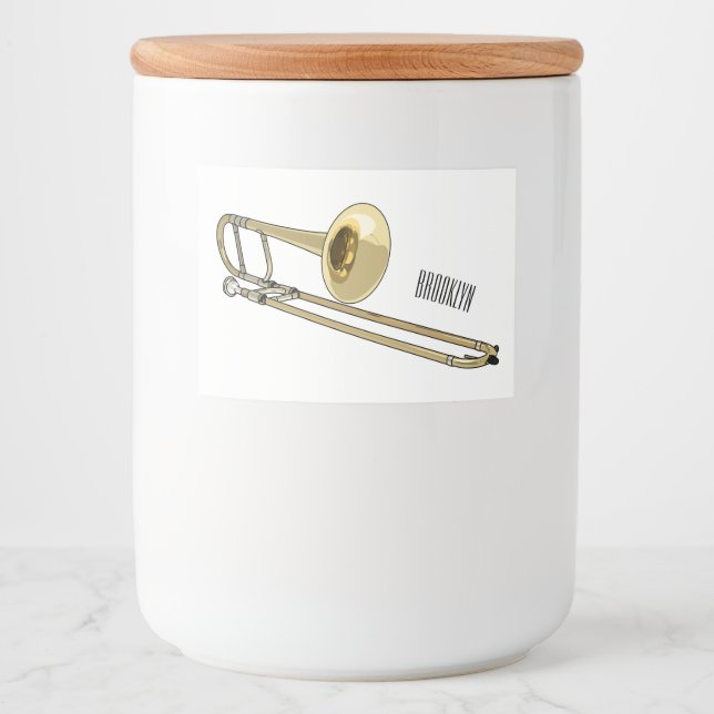 Trombone cartoon illustration food label (Front)