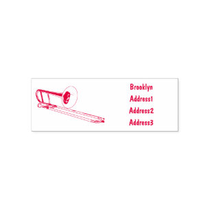 Trombone cartoon illustration self-inking stamp