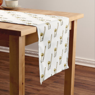 Trombone cartoon illustration short table runner