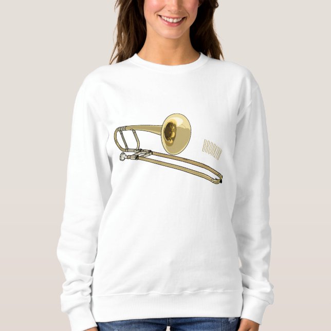 Trombone cartoon illustration sweatshirt (Front)