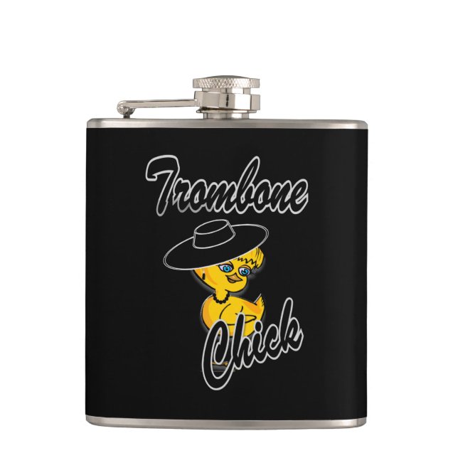 Trombone Chick #4 Hip Flask (Front)