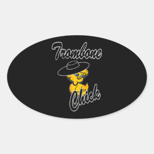 Trombone Chick #4 Oval Sticker