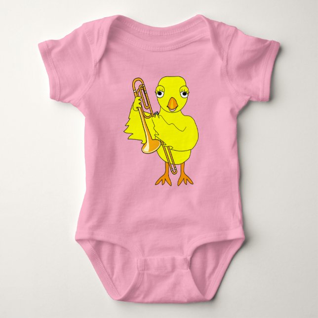 Trombone Chick Baby Bodysuit (Front)