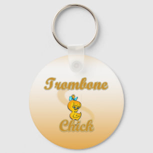 Trombone Chick Key Ring