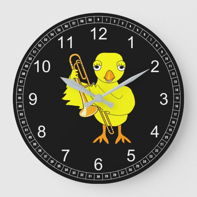 Trombone Chick Large Clock (Front)