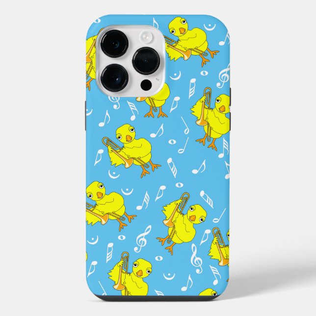 Trombone Chick Music Notes iPhone Case (Back)