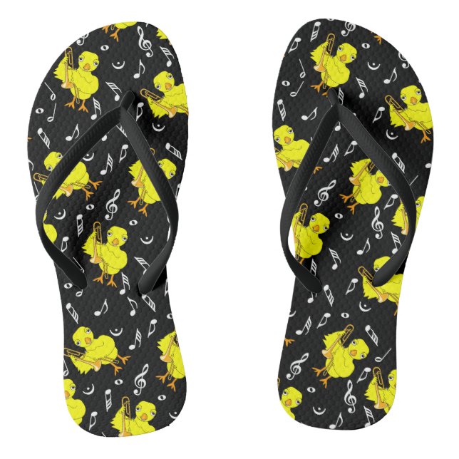 Trombone Chick Music Notes Jandals (Footbed)