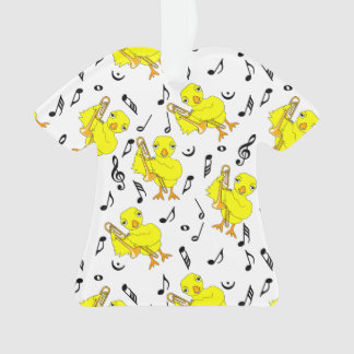 Trombone Chick Music Notes Ornament