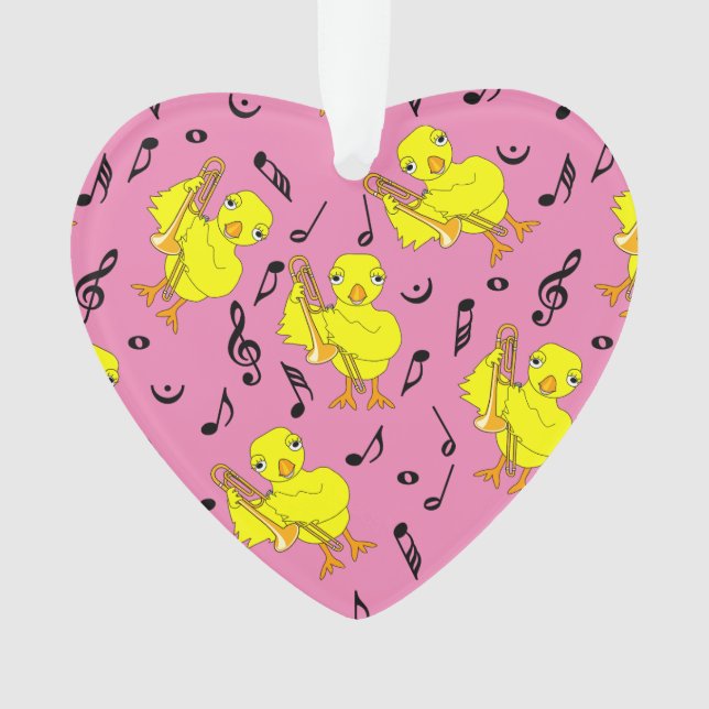 Trombone Chick Music Notes Ornament (Front)