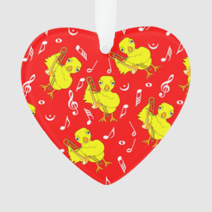 Trombone Chick Music Notes Ornament