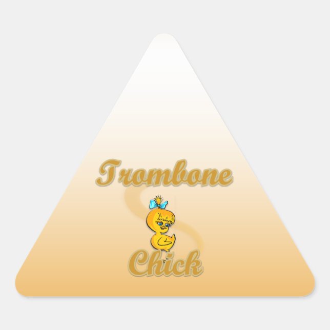 Trombone Chick Triangle Sticker (Front)