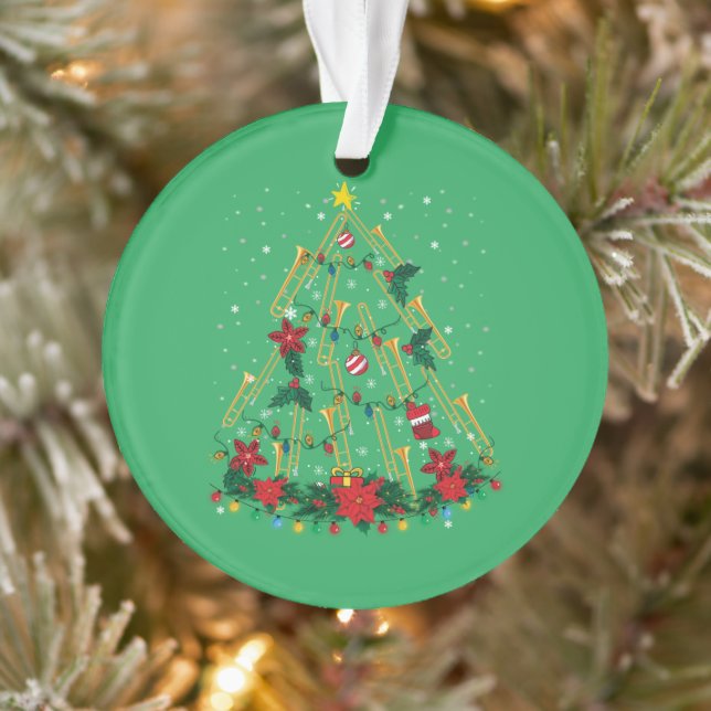 Trombone Christmas Tree Ornaments Funny Music Band (Tree)