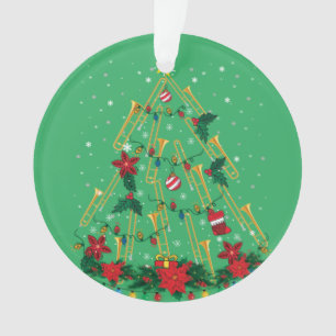 Trombone Christmas Tree Ornaments Funny Music Band