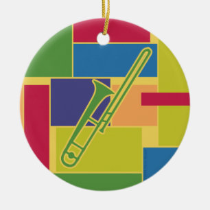 Trombone Colorblocks Ornament