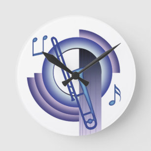 Trombone Deco2 Round Clock