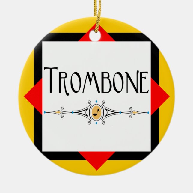 Trombone Decorative Line Ceramic Tree Decoration (Front)