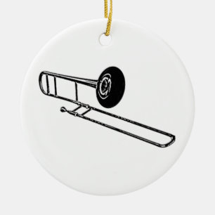 Trombone "Drawing" Ceramic Tree Decoration