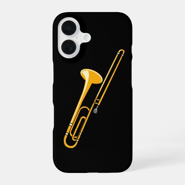 Trombone Drawing iPhone 16 Case (Back)