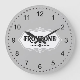 Trombone Emblem Large Clock