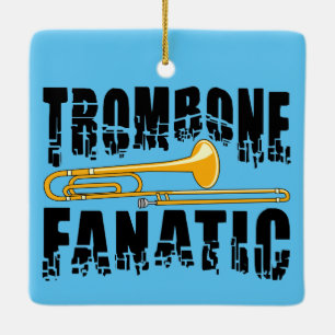 Trombone Fanatic Ceramic Ornament