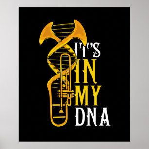 Trombone Gift Men Jazz Music Marching Band Poster