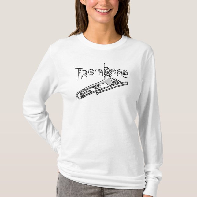 Trombone Halloween Cobwebs T-Shirt (Front)