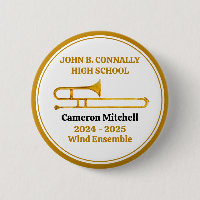 Trombone High School Band Gold Personalised