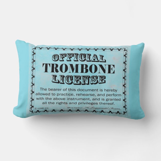 Trombone License Lumbar Cushion (Front)