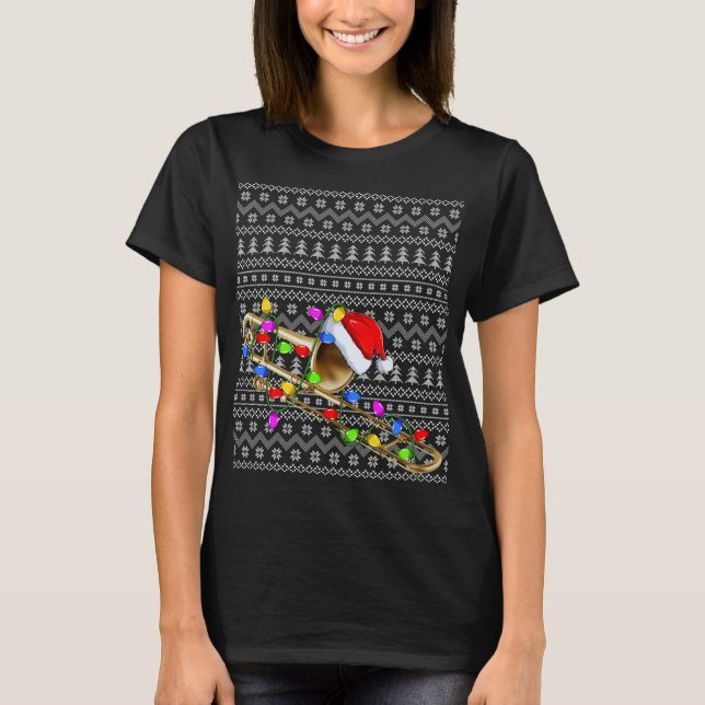 Trombone Lighting Xmas Sweater Ugly Trombone Chris (Front)