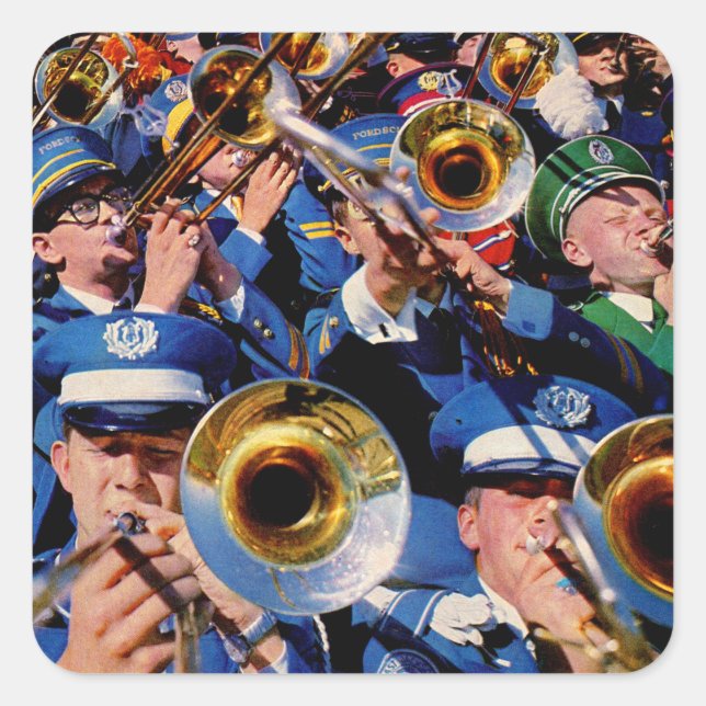 trombone mob AKA band geeks gone wild Square Sticker (Front)