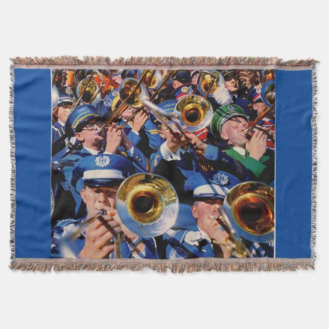 trombone mob AKA band geeks gone wild Throw Blanket (Front)